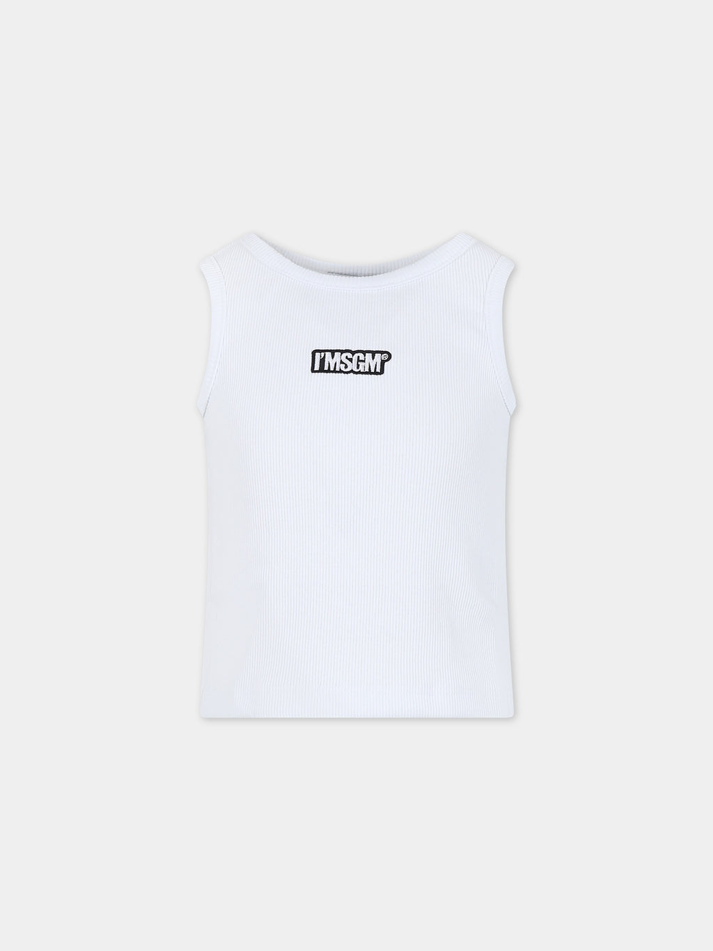 White tank top for girl with logo